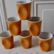 Set of 6 Orange Crumpled Espresso Coffee Cups Revol