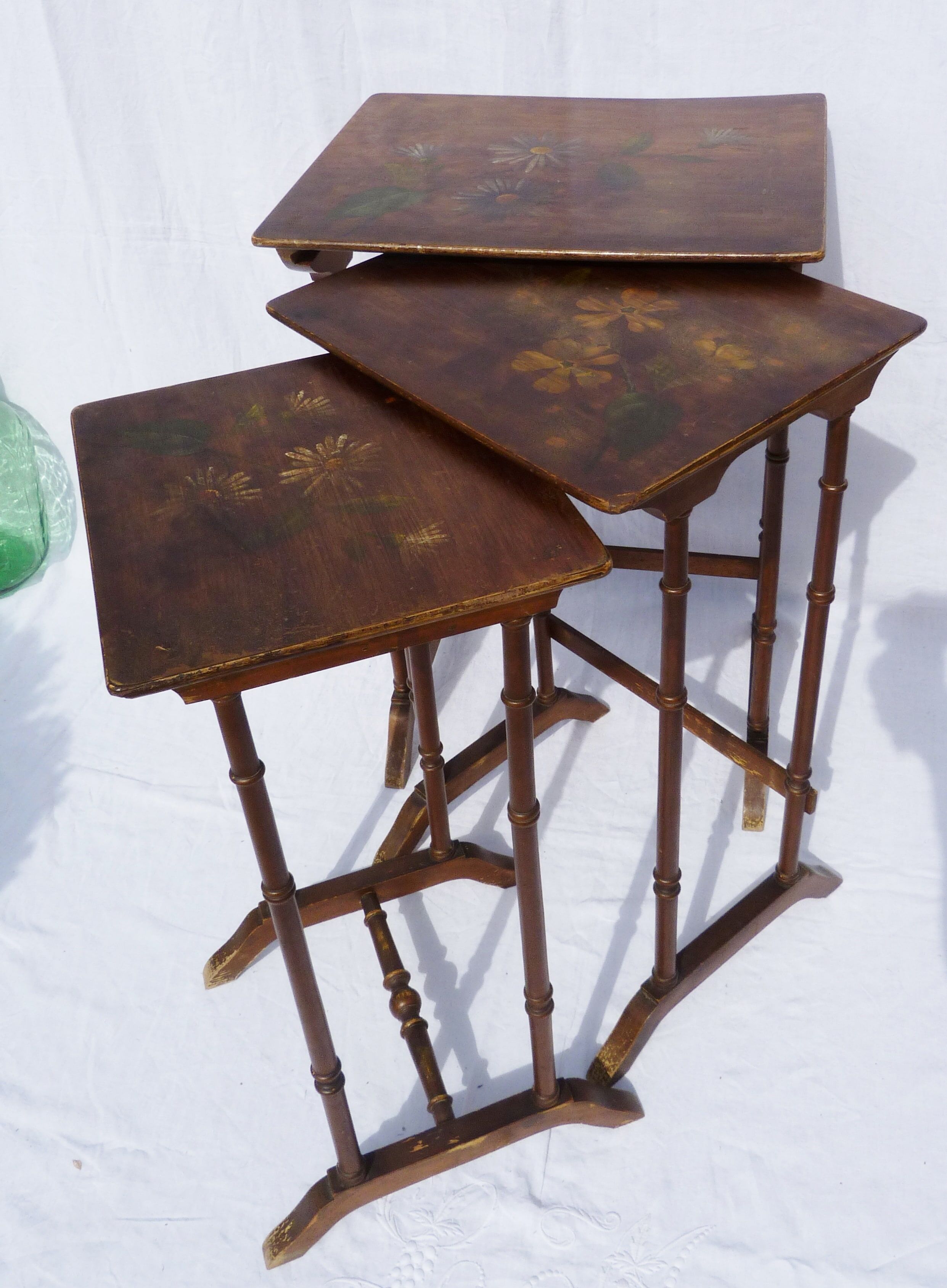 Tables with painted decoration