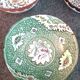 Set of 6 antique enameled copper bowls with Persian decoration