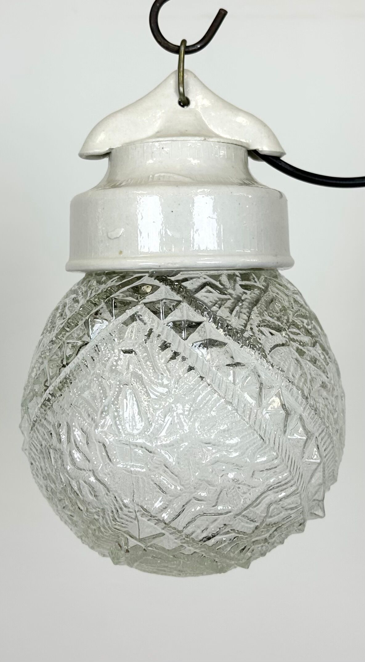 Vintage White Porcelain Pendant Light, 1970s