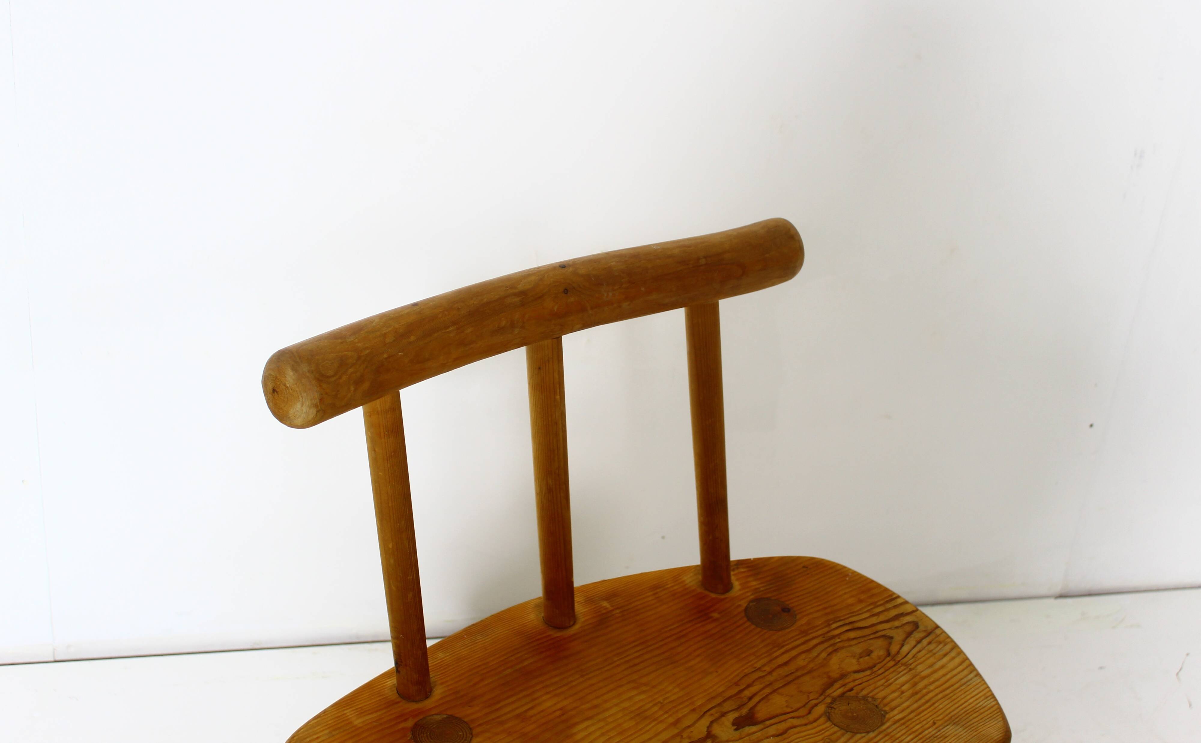 Tabouret suédois en pin 1975