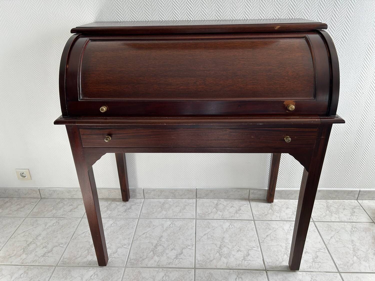 Mahogany cylinder secretary