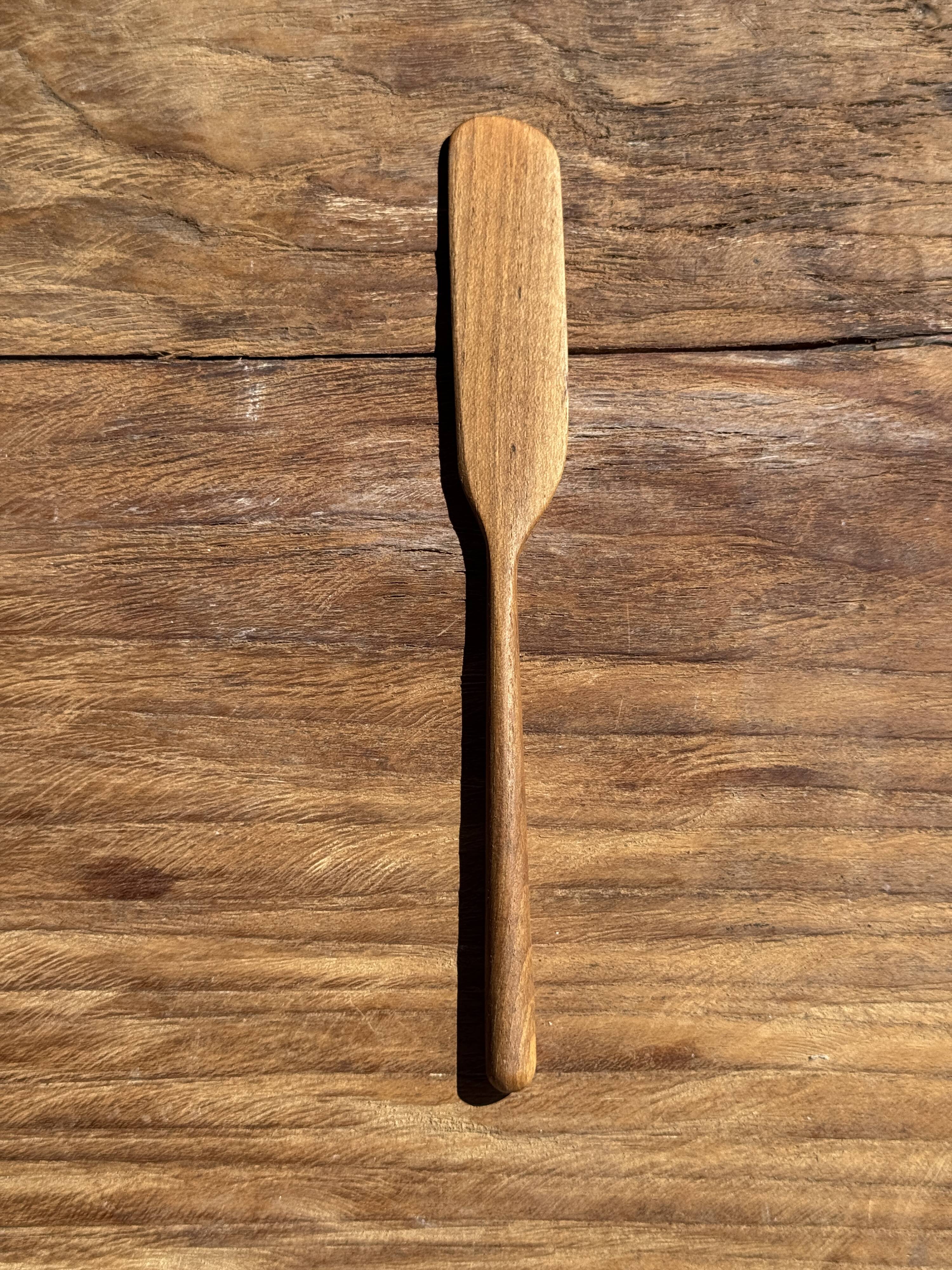 Small spatula, teak spreading knife, Indonesian monoxyle L18 l2.