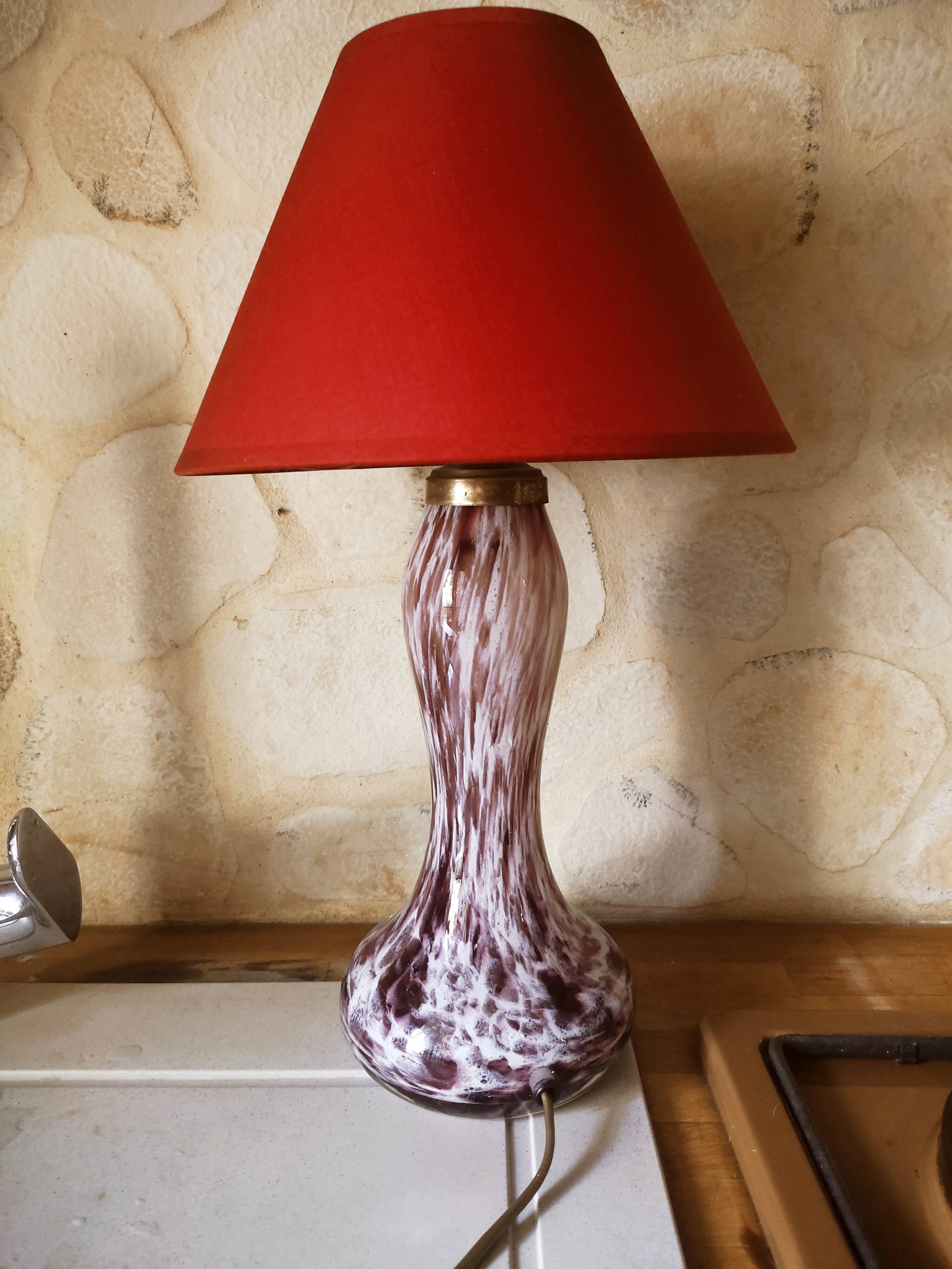 Lampe en verre de Murano améthyste