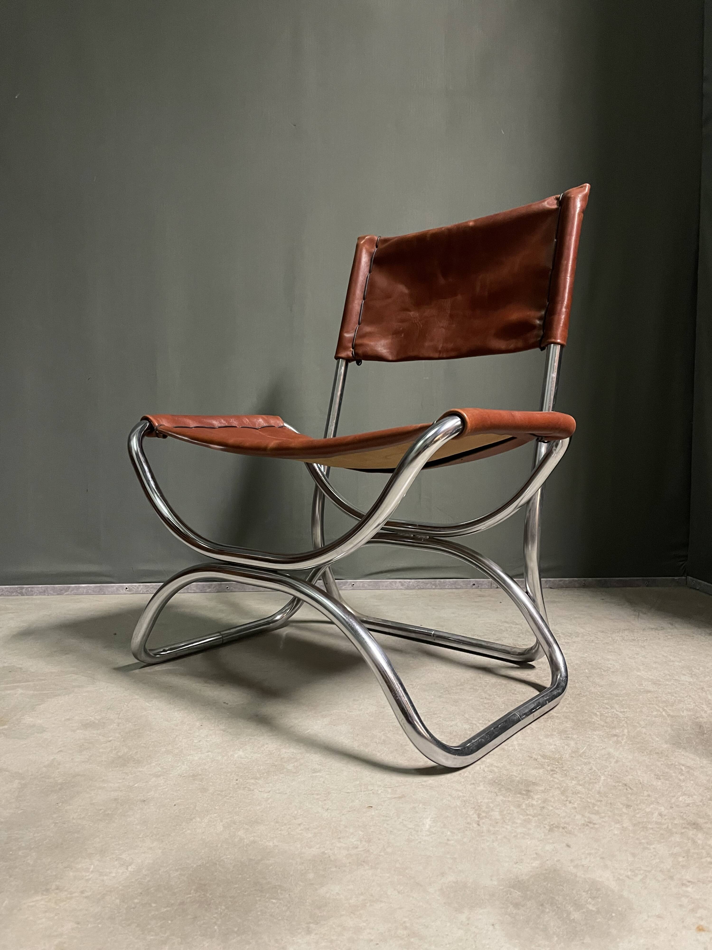 1960's tubular framed armchair