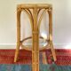 High stool / Plant stand in rattan and bamboo from the 1970s