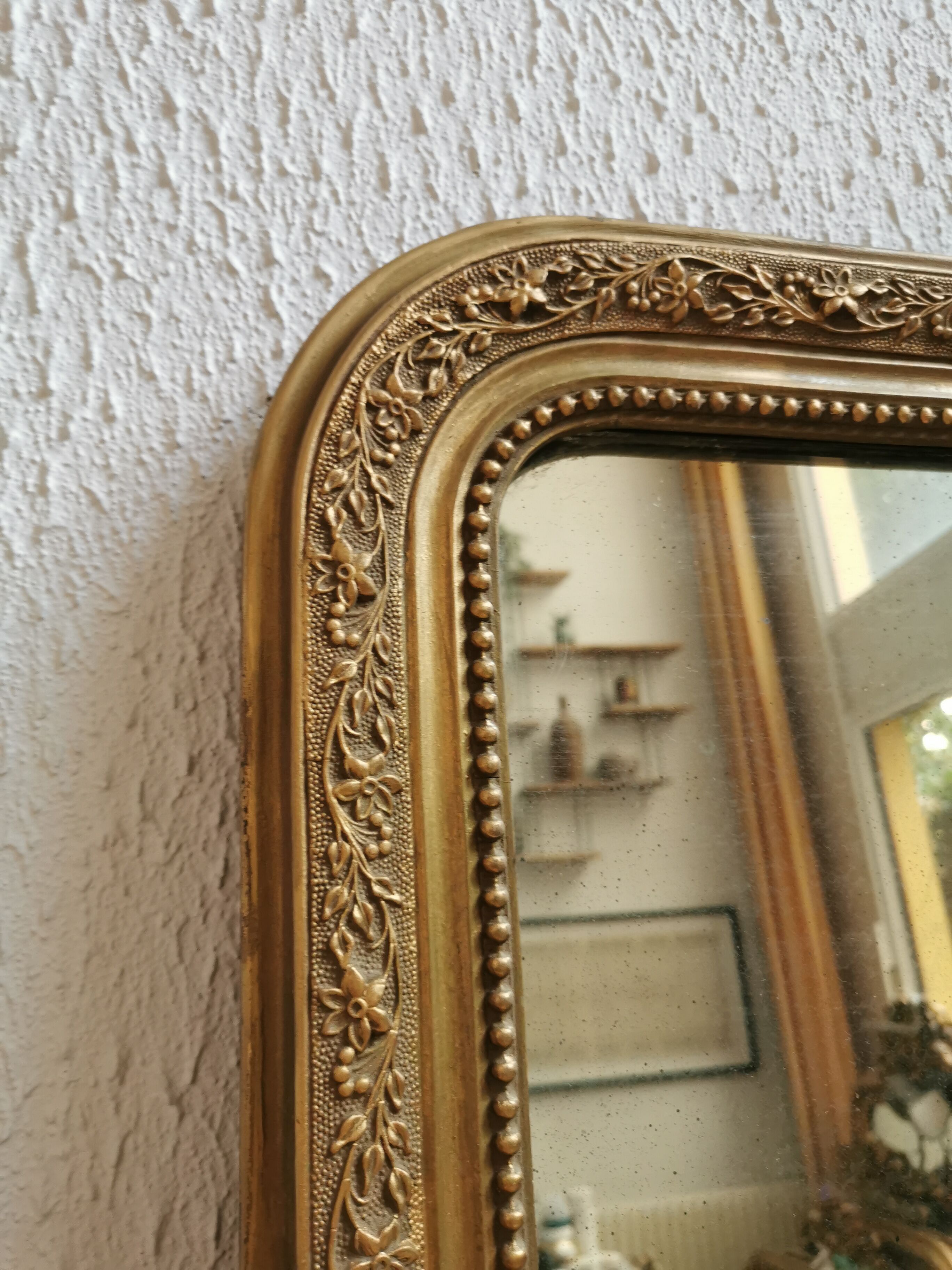 Mirror 80 x 58 cm Louis Philippe old gilded