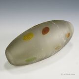 Glass vase 'A Scavo' by Gino Cenedese with autumn leaves