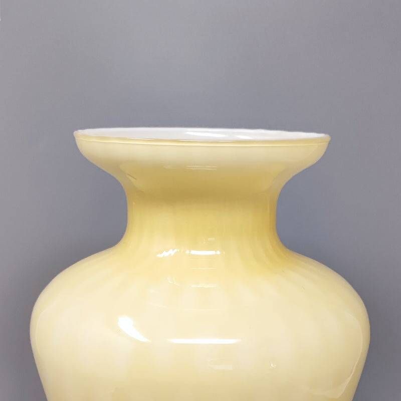 1960s Beige Vase in Murano Glass. Made in Italy
