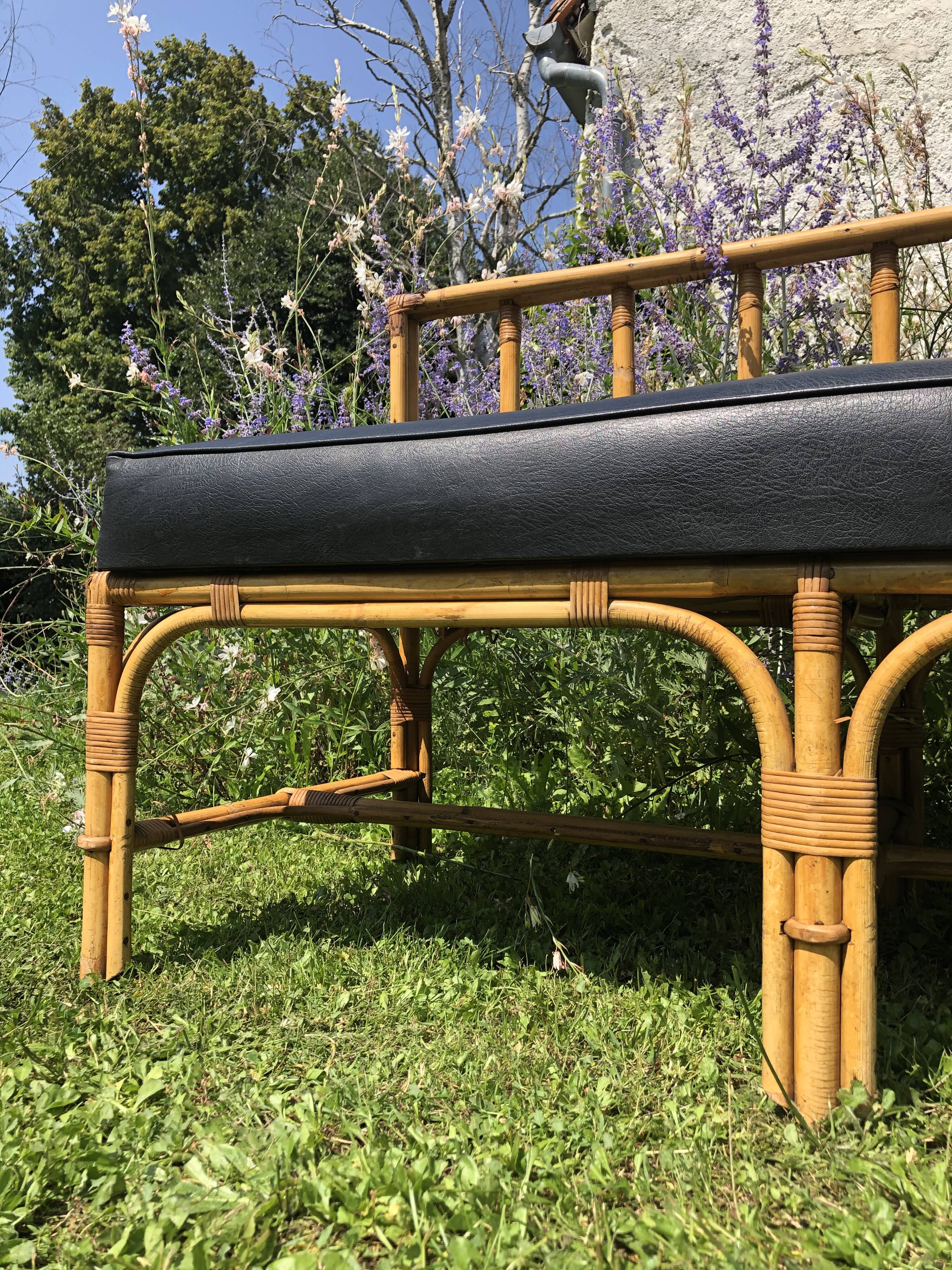 Rattan bench
