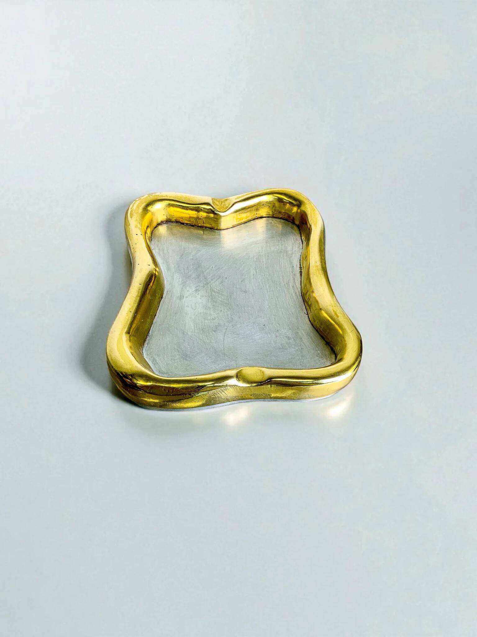 David Marshall brutalist ashtray, bronze and brass, 1970s