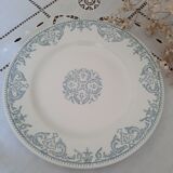 6 old flat plates mismatched iron earth