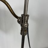 Vintage 1920s desk lamp in nickel-plated brass, celadon - 52 cm