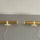 Pair of two-headed wall sconces in gold metal by ERCO, 1970s, Germany