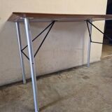 Etienne Fermigier (1932-1973) Aluminium table and black lacquered metal 1960