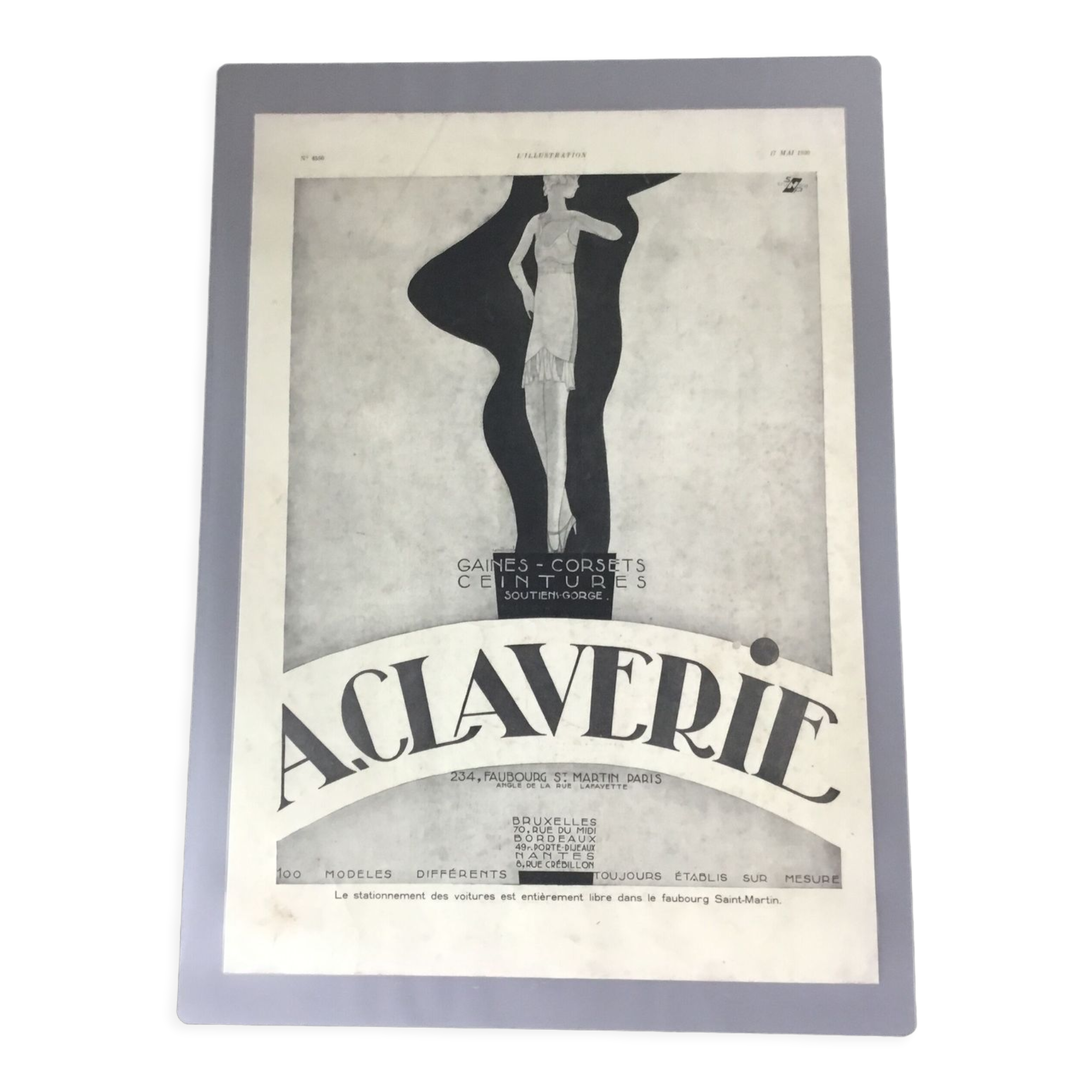 Vintage advertising to frame lingerie claverie