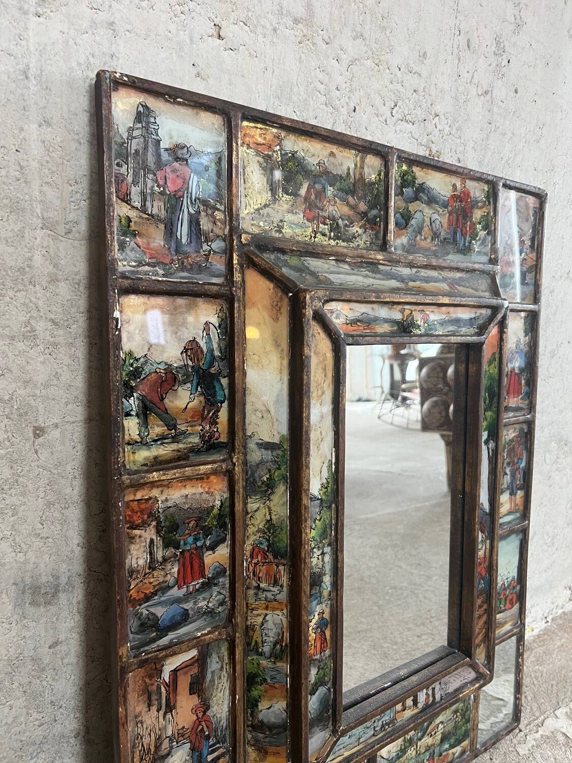 Handpainted Italian mirror