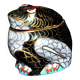 Frog statuette box in cloisonné enameled brass Lucky charm