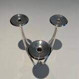 Silver-plated metal candle holder