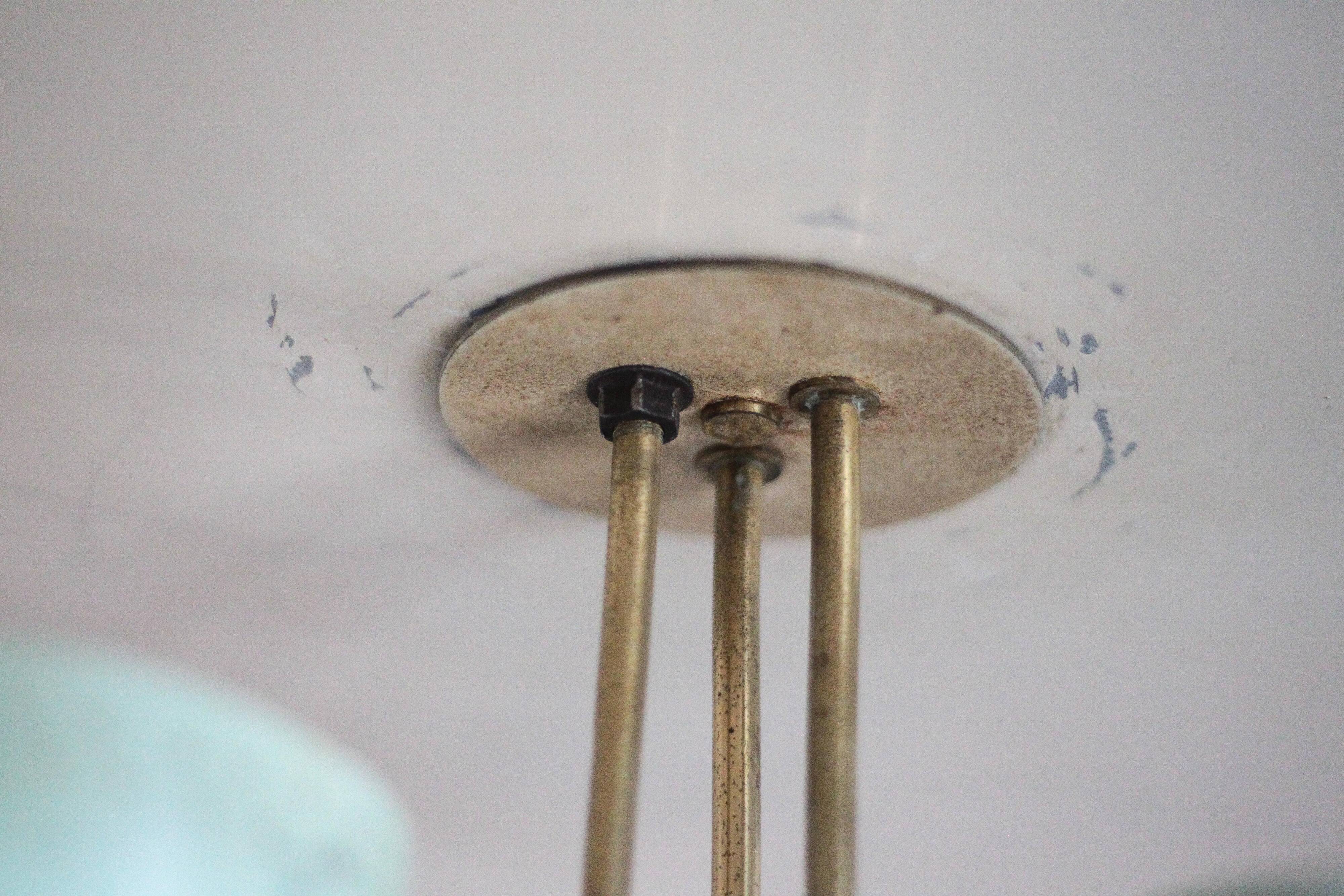 Vintage lacquered metal pendant from the 1950s, Herman Busquet for Hala.