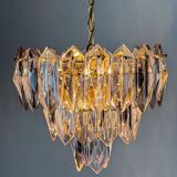 Chandelier JT Kalmar, verre taillé, 3 niveaux, Autriche, années 1970.