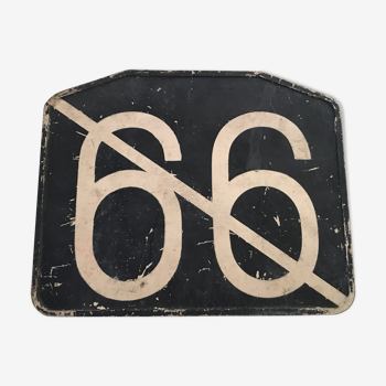 Old plate of Barre in Bakelite No. 66 bus line.