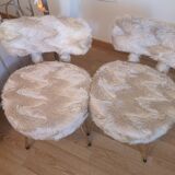 Pair of chairs pelfran moumoutes beige years 70