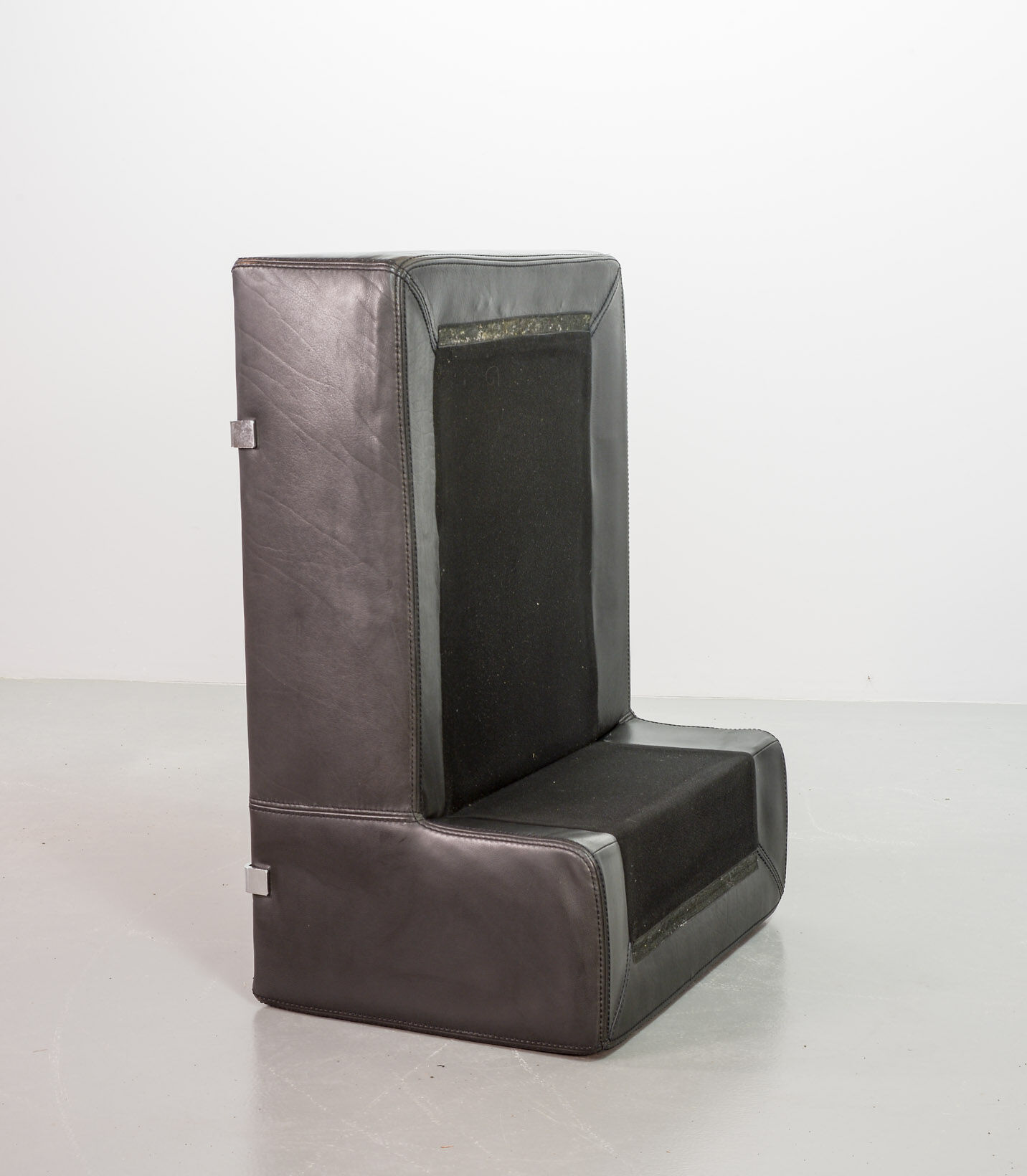 Durlet 'Jeep' Modular Sofa in Anthracite Grey Leather, Belgium 1970s