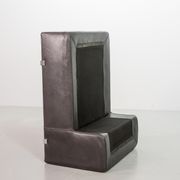 Durlet 'Jeep' Modular Sofa in Anthracite Grey Leather, Belgium 1970s