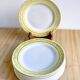 8 vintage yellow dessert plates