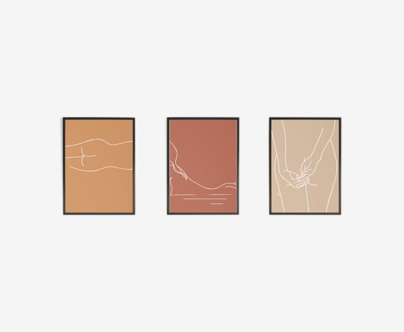 Composition de 3 illustrations de la collection "Women's Shade" par Noums Atelier