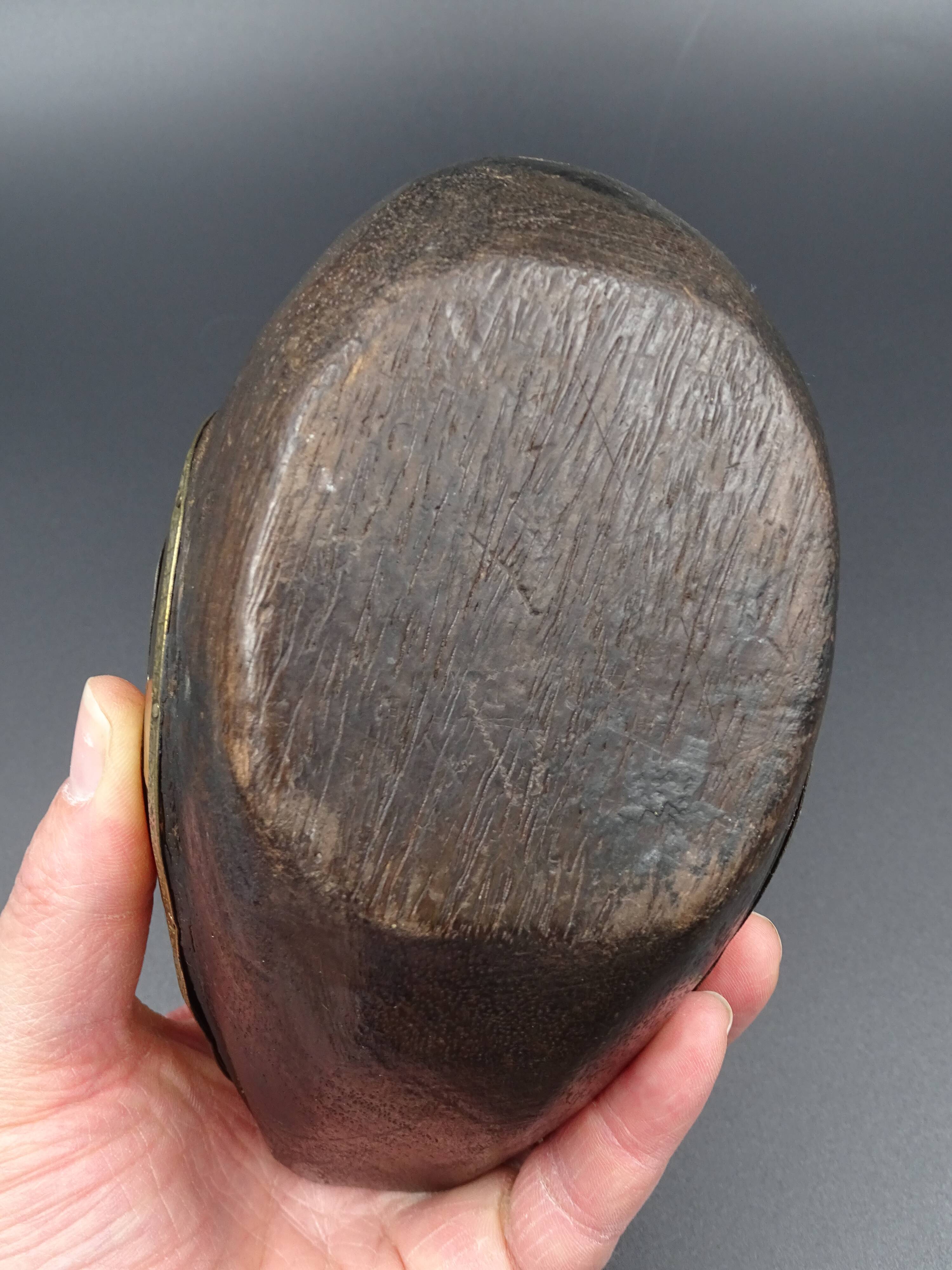 Wooden and brass swan