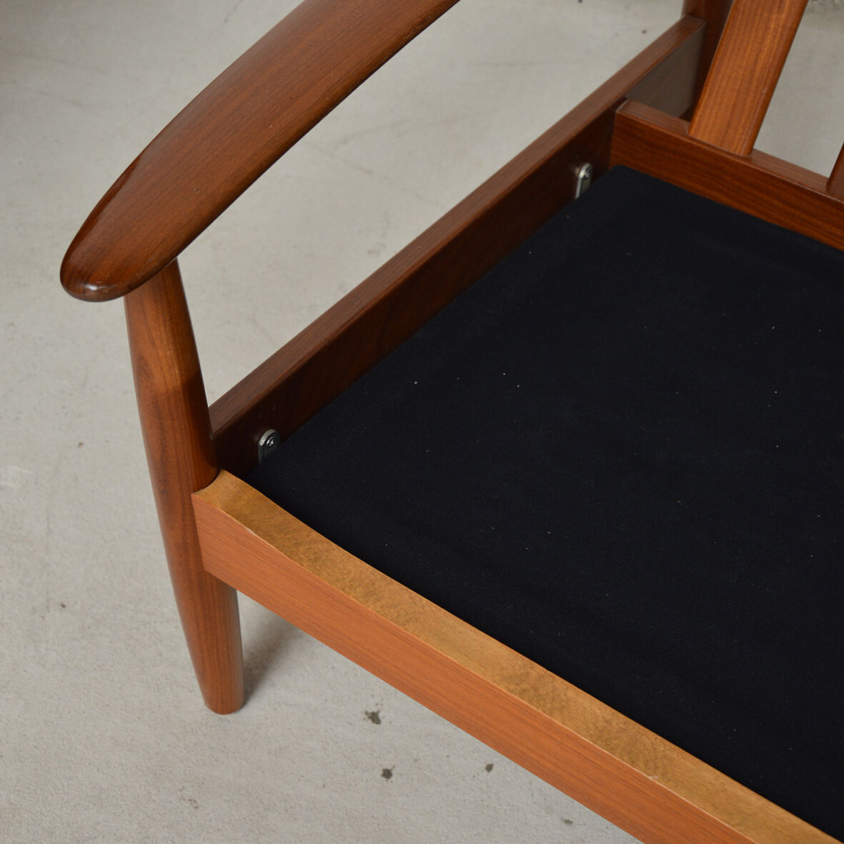 Pair of Danish armchairs in teak and leather, 1960