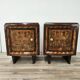 Tuscan Art Decò bedside tables from the 1940s in walnut burl