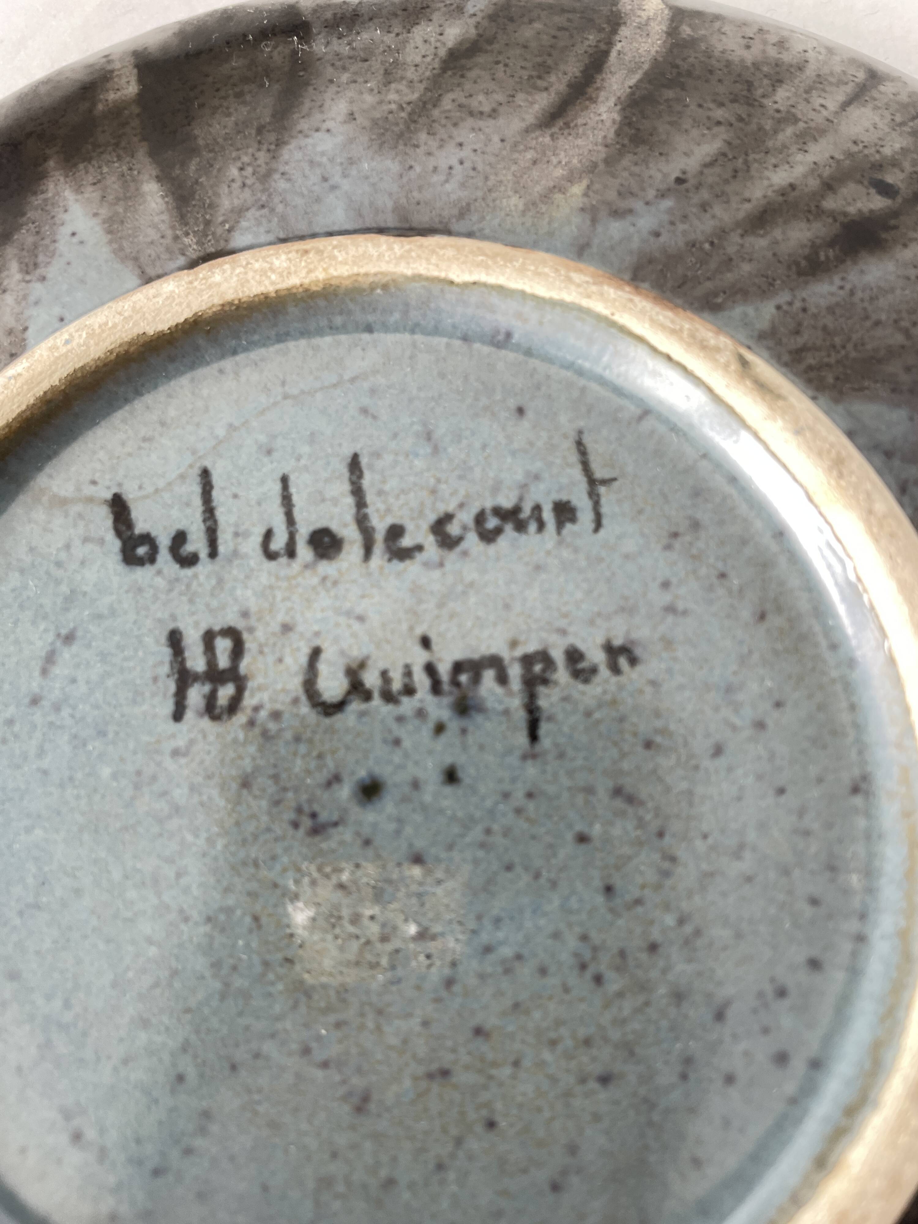 Rare plate bel delecourt quimper antique