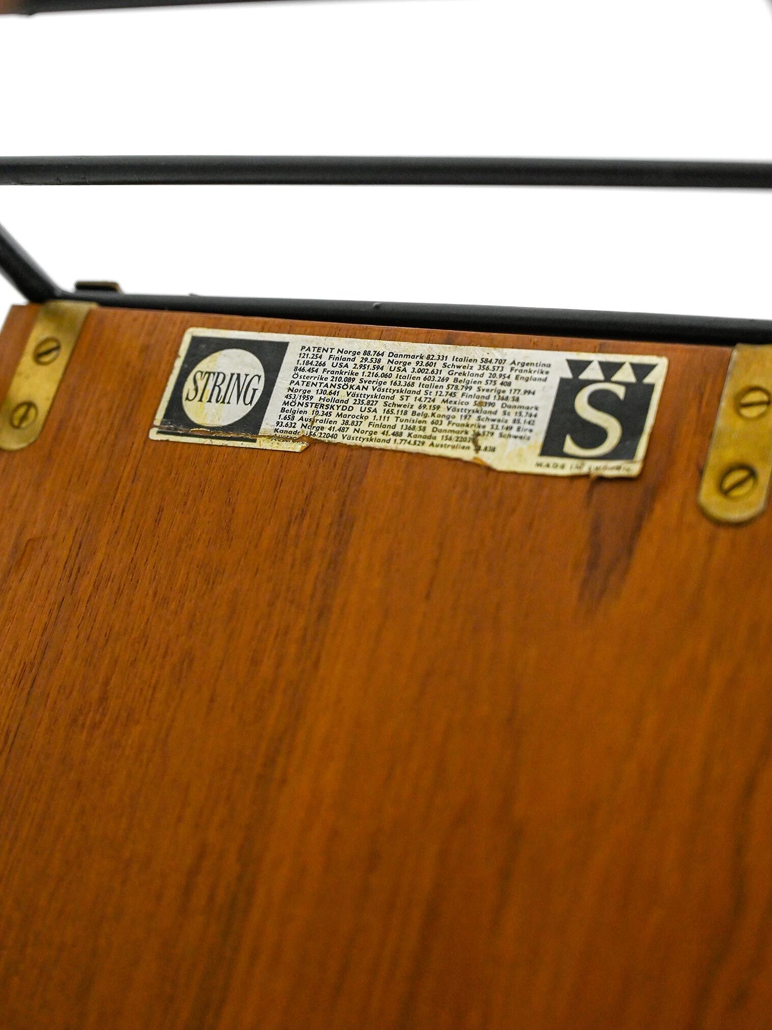 Vintage bookcase with metal frame