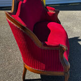 Louis XV style canapé in moulded wood – red velvet fabric – 19th century