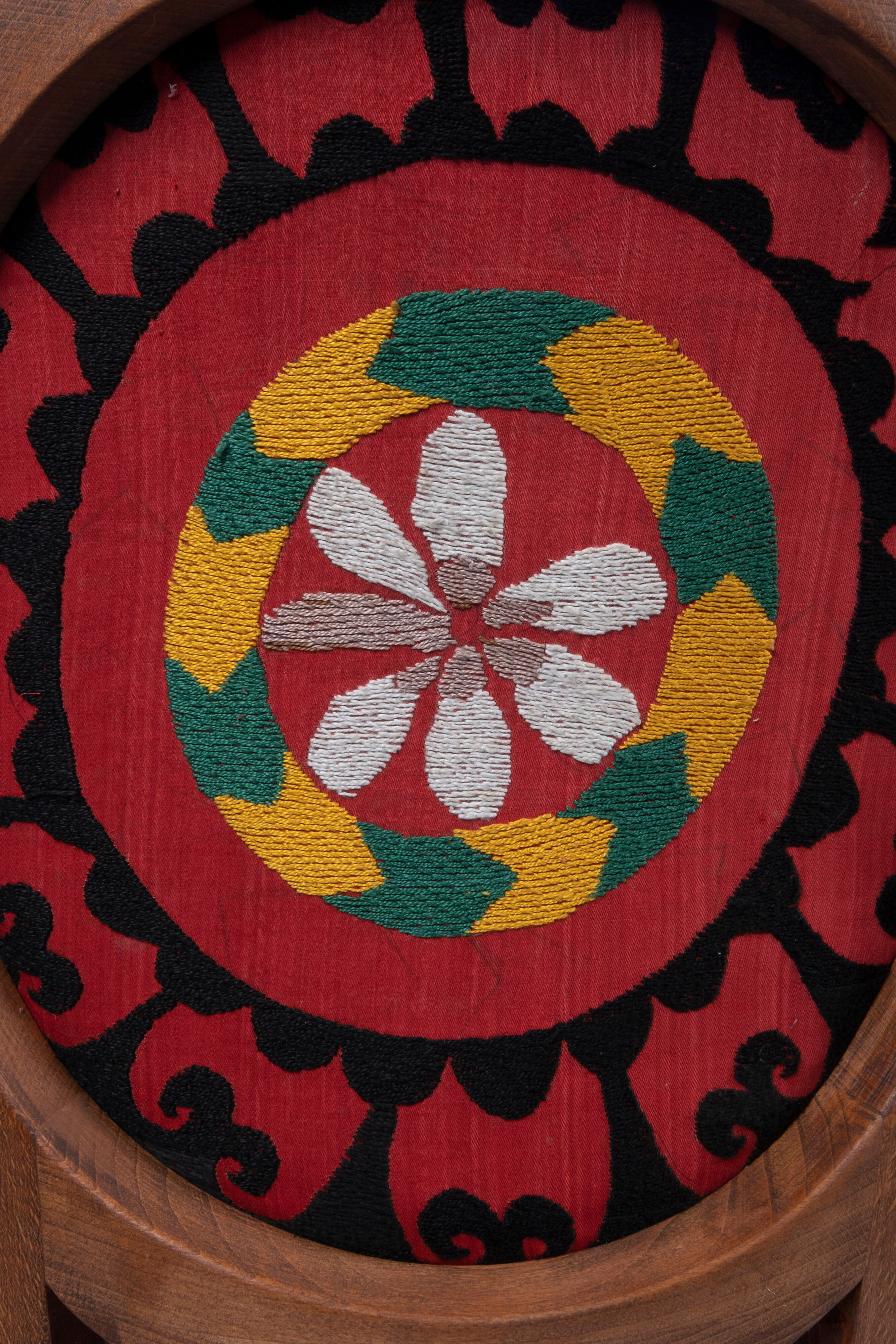 Bohemian chair, Suzani embroidery armchair with bergere style