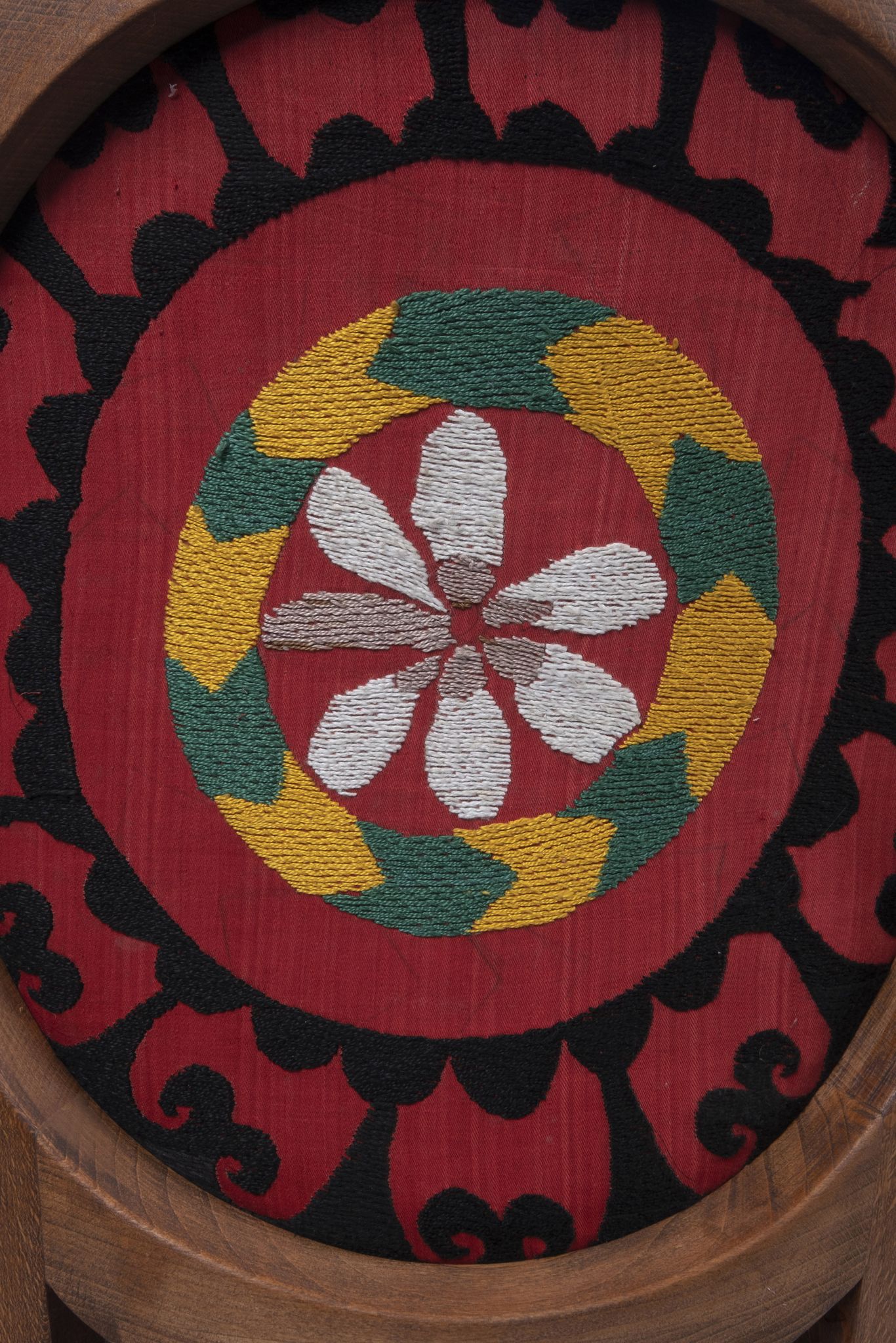 Bohemian chair, Suzani embroidery armchair with bergere style