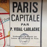 Old School Map School PARIS & Surrounding Areas Numbers 24 & 24bis Vintage
