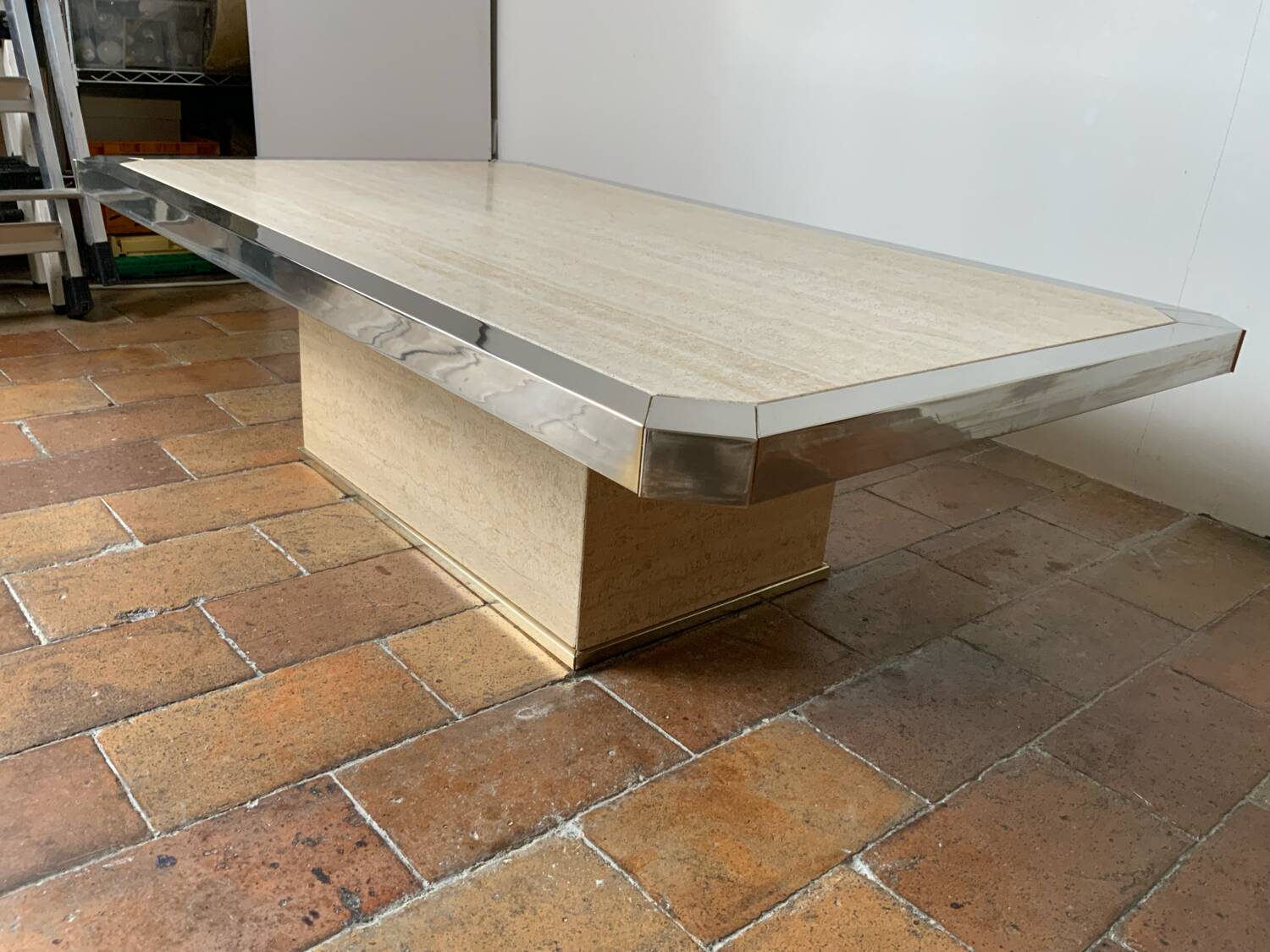 Coffee table and travertine
