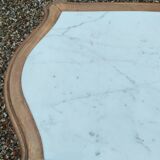 Louis XV style gilded wood coffee table with marble top