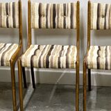Set of 4 Teak Danish Dining Chairs with Original Fabric, 1970s