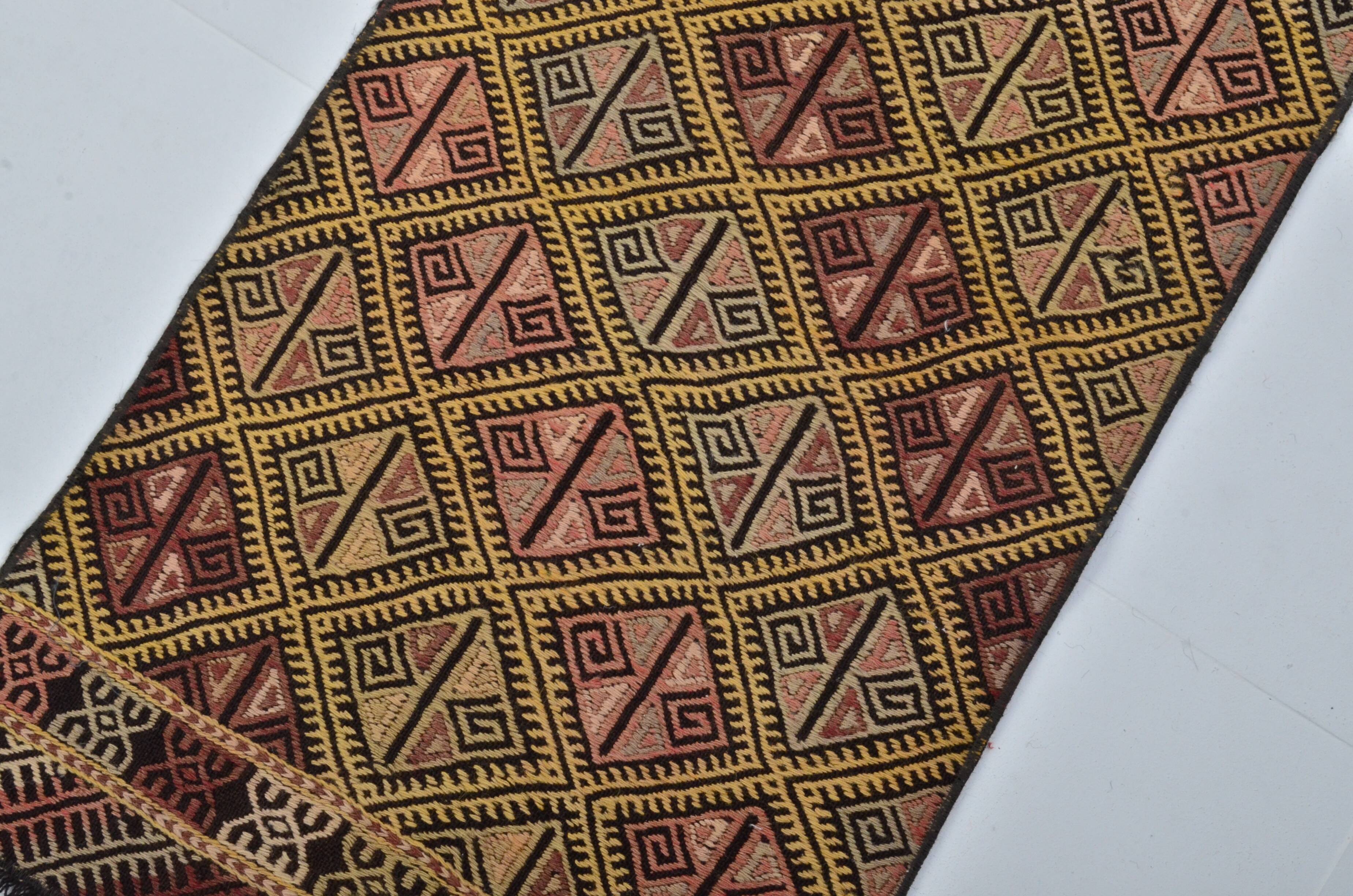 Anatolian Floral Vintage Kilim Runner sku 3397