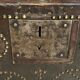 Carriage chest period 18th century in studded leather around 1750