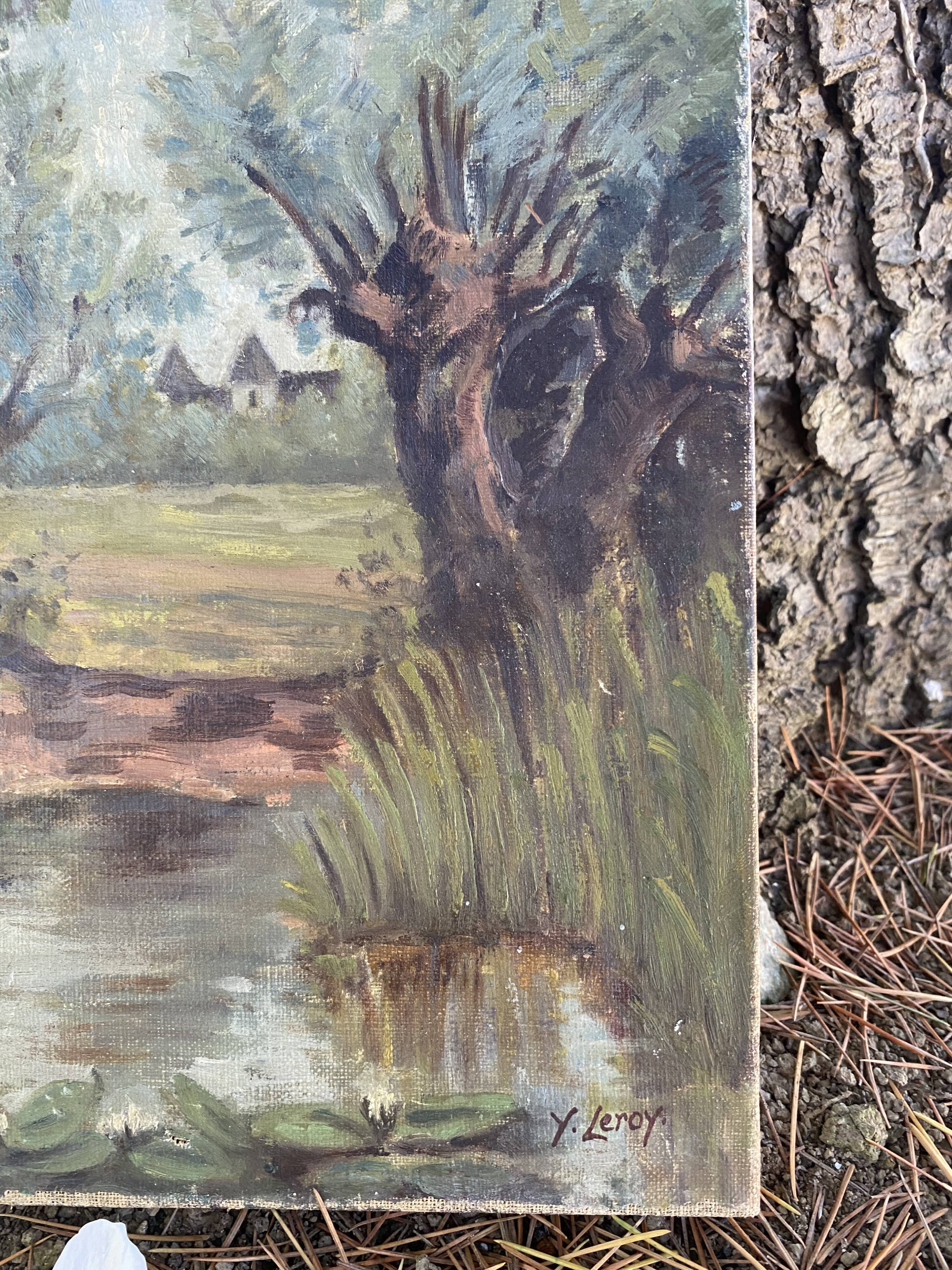 Oil on canvas "Étang Baron"