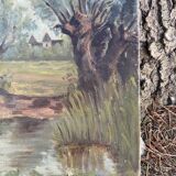 Oil on canvas "Étang Baron"