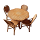 Salle à manger en rotin : 1 table + 4 chaises