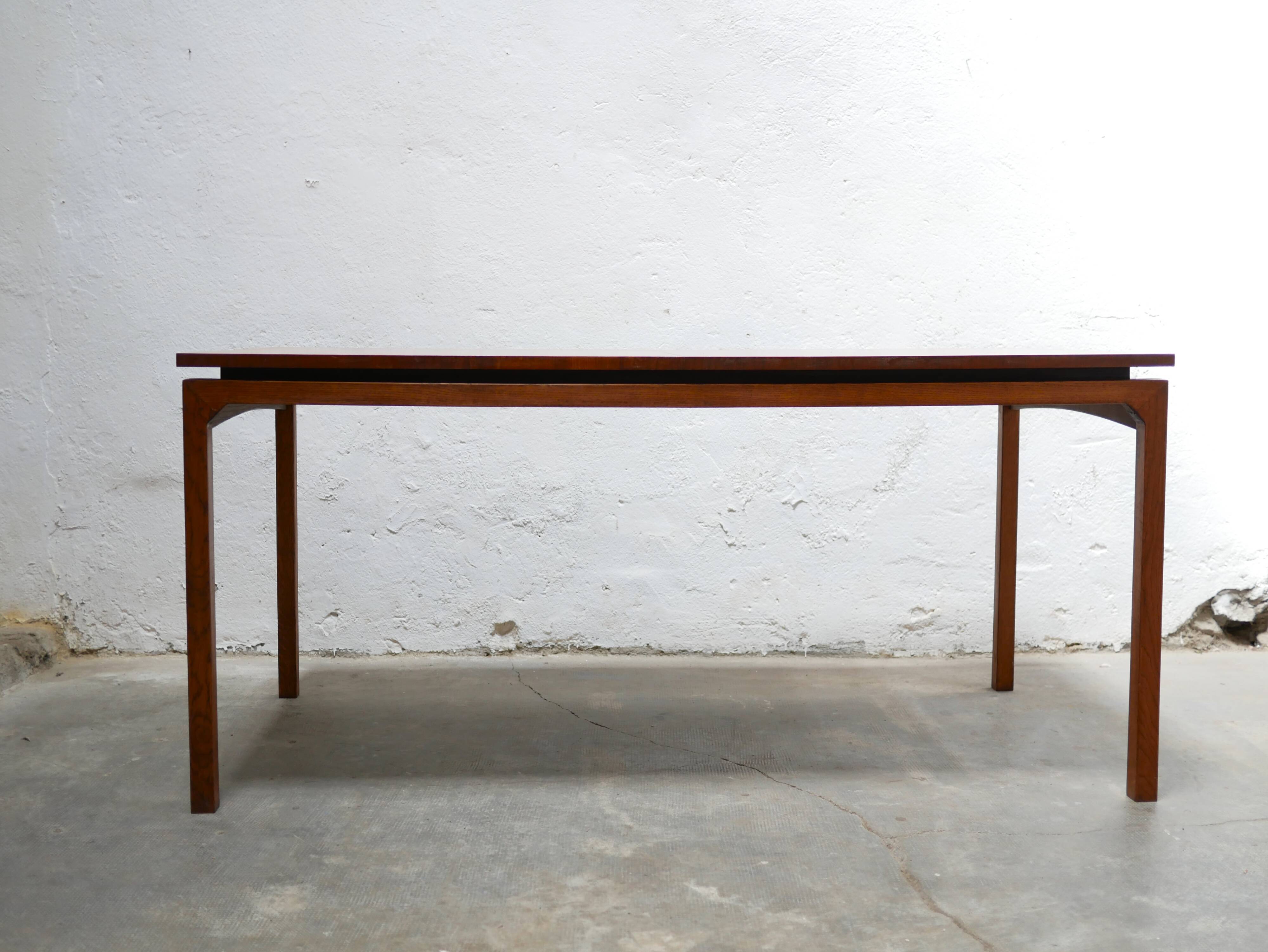Extendable teak dining table by Gérard Guermonprez for Magnani editions