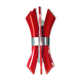 Sconce in red Bakelite and chrome